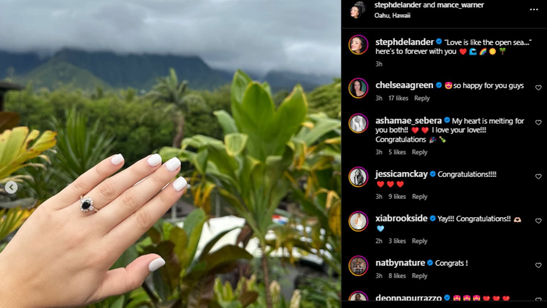 The star says that they are engaged (Credit: Steph De Lander's Instagram)